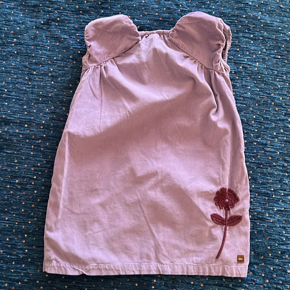 Tea Collection embroidered corduroy dress with elastic neckline and Cap Sleeves - Picture 5 of 7